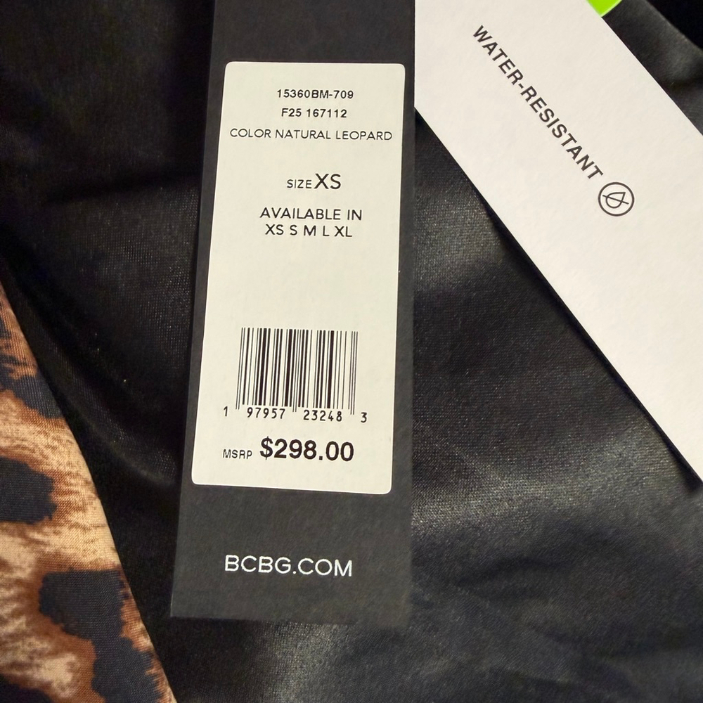 BCBGMAXAZRIA Leopard Trench Coat XS Brown Black New NWT $298 Water resistant - Picture 5 of 16